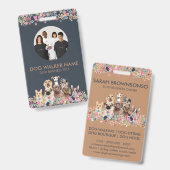 Hunde Niedliches florales Foto Ausweis (Vorder- & Rückseite)