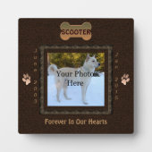Hunde oder Cat Memorial Elegante Brown Fotoplatte (Vorderseite)