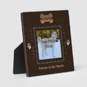 Hunde oder Cat Memorial Elegante Brown Fotoplatte (Vorderseite)