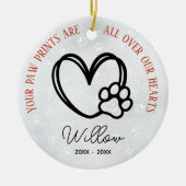 Hunde oder Katzen Haustiere Gedenkpfeifen und Herz Keramik Ornament (Vorne)