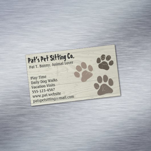 Hunde- oder Katzenaufdrucke auf Imitaten, die aus Magnetische Visitenkarte (Beispiel)