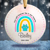 Hunde oder Katzengedenkmal niedlicher rosa Regenbo Keramik Ornament