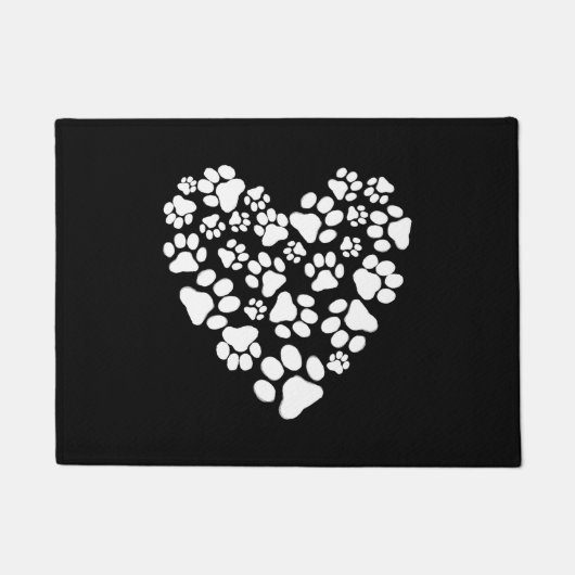Hunde oder Katzenpaws drucken Herz | Heimtiere Fußmatte (Vorderseite)