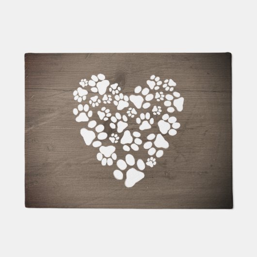 Hunde- oder Katzenpflasterdrucke Herz | Animal Lov Fußmatte (Vorderseite)