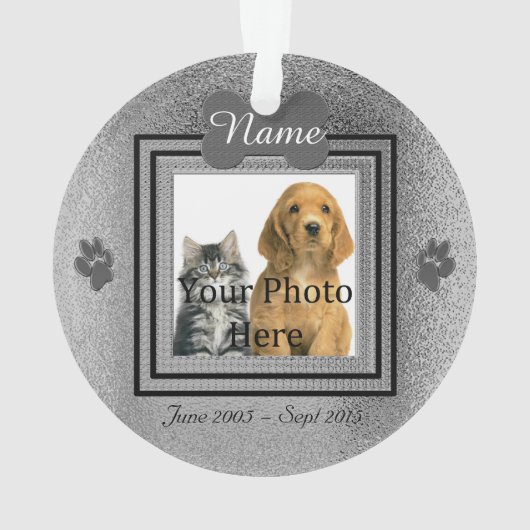 Hunde oder Katzensilber Perfekte Erinnerungen Ornament (Rückseite)