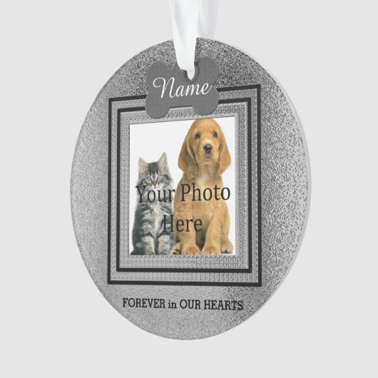 Hunde oder Katzensilber Perfekte Erinnerungen Ornament (Vorderseite)