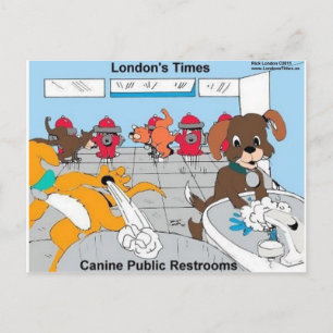 Hunde Öffentliche Toiletten Lustige Geschenke T-Sh Postkarte