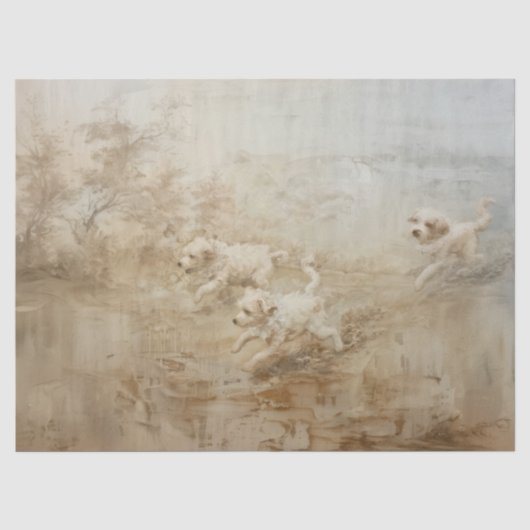 Hunde - Ölabstrichpapier Seidenpapier (Vorderseite)
