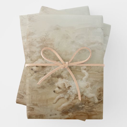 Hunde - Ölgemälde - Geschenkpapier (Beispiel)