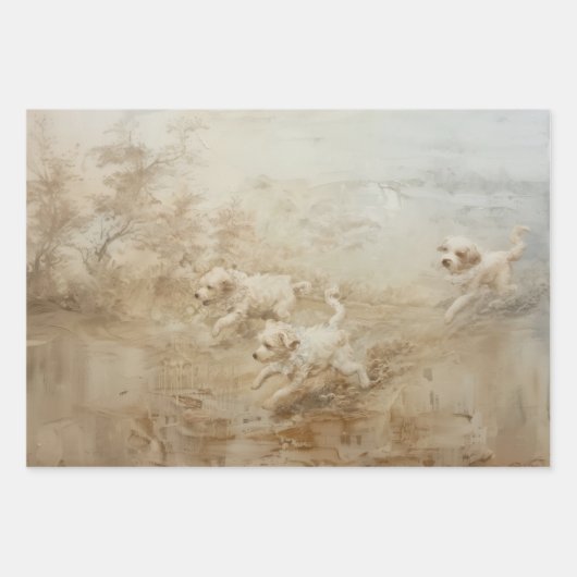 Hunde - Ölgemälde - Geschenkpapier (Vorderseite)