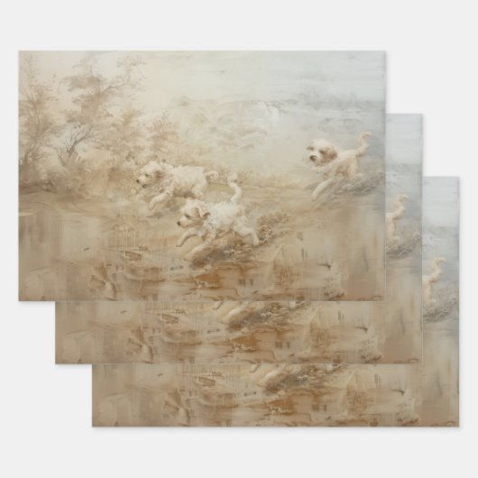 Hunde - Ölgemälde - Geschenkpapier Set (Set)