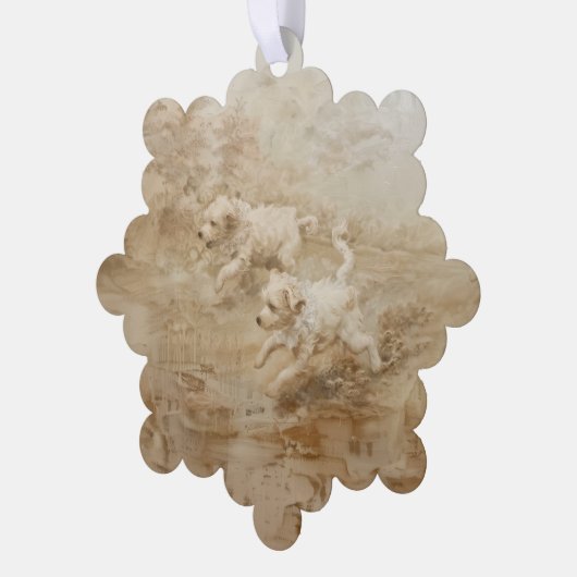 Hunde - Papierkartendekorationsgeschirr Ornament Karte (Linke Ecke)