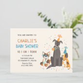 Hunde Party Babydusche Einladung (Stehend Vorderseite)