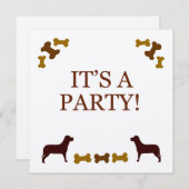 Hunde-Party Einladung (Vorne/Hinten)