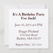 Hunde-Party Einladung (Rückseite)