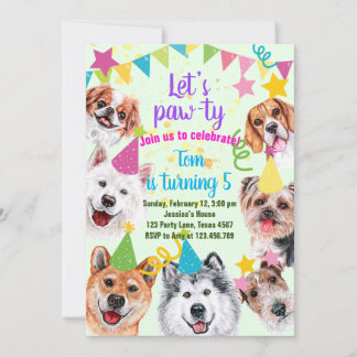 Hunde Party Einladung zum Geburtstag