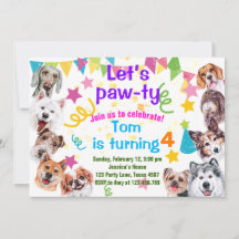 Hunde Party Einladung zum Geburtstag