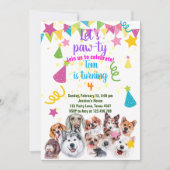 Hunde Party Einladung zum Geburtstag (Vorderseite)
