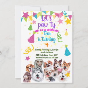 Hunde Party Einladung zum Geburtstag