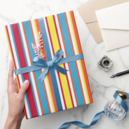 Hunde Party Farbige Streifen Personalisiert Geschenkpapier