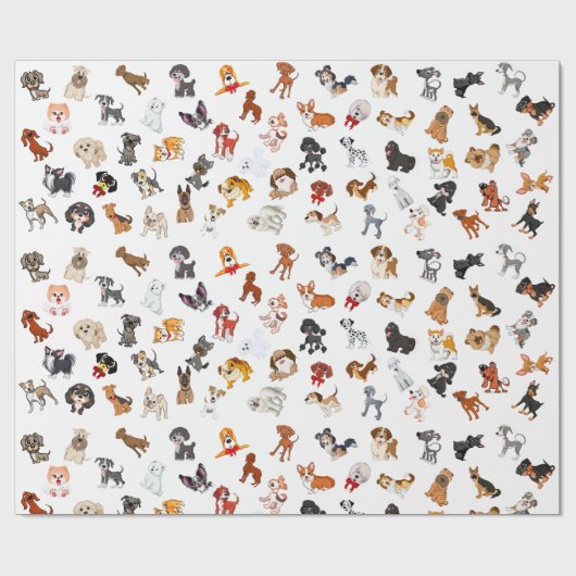 Hunde-Party Geschenkpapier (Flach)