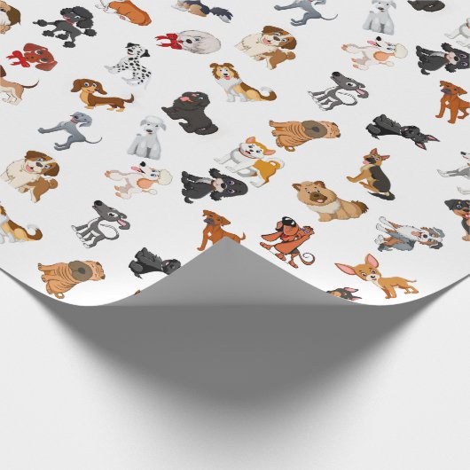 Hunde-Party Geschenkpapier (Ecke)