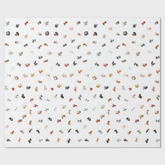 Hunde-Party Geschenkpapier (Flach)