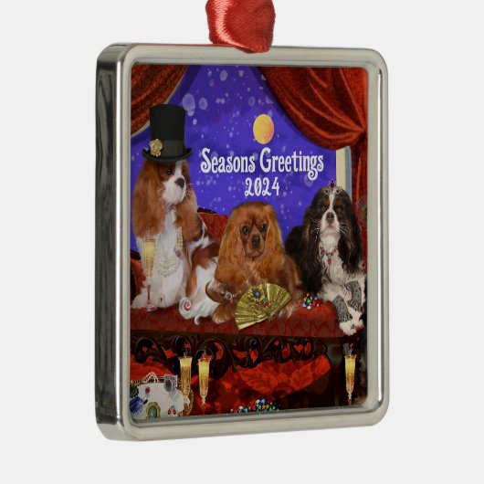 Hunde Party Ornament, König Charles Cavalier Spani Ornament Aus Metall (Rechts)
