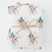 Hunde Partying - Tiere Welpen mit Party Geschenkpapier Set (Beispiel)