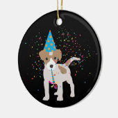 Hunde Partying - Tiere Welpen mit Party Keramik Ornament (Links)