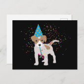 Hunde Partying - Tiere Welpen mit Party Postkarte (Vorne/Hinten)