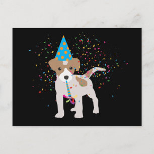 Hunde Partying - Tiere Welpen mit Party Postkarte