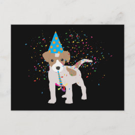 Hunde Partying - Tiere Welpen mit Party Postkarte