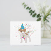 Hunde Partying - Tiere Welpen mit Party Postkarte (Stehend Vorderseite)