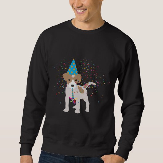Hunde Partying - Tiere Welpen mit Party Sweatshirt (Vorderseite)