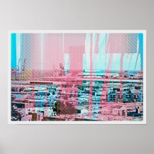 Hunde patchen Panorama in der Stadt San Francisco Poster (Vorne)