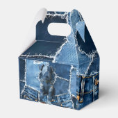 Hunde-Patchwork-Kunst-Denim Geschenkschachtel (Rückseite)