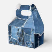 Hunde-Patchwork-Kunst-Denim Geschenkschachtel (Vorderseite)