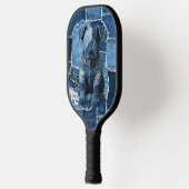 Hunde-Patchwork-Kunst-Denim Pickleball Schläger (Links)