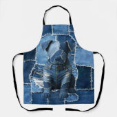 Hunde-Patchwork-Kunst-Denim Schürze (Vorderseite)