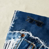 Hunde-Patchwork-Kunst-Denim Strandtuch (Beispiel)