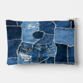Hunde-Patchwork-Kunst-Denim Zubehörtasche (Rückseite)