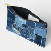 Hunde-Patchwork-Kunst-Denim Zubehörtasche (Offen)