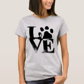Hunde Paw LIEBE T-Shirt (Vorderseite)