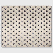 Hunde-Paw-Prints auf beigem Hintergrund Geschenkpapier (Flach)