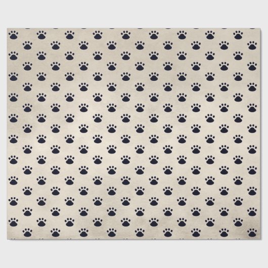 Hunde-Paw-Prints auf beigem Hintergrund Geschenkpapier (Flach)