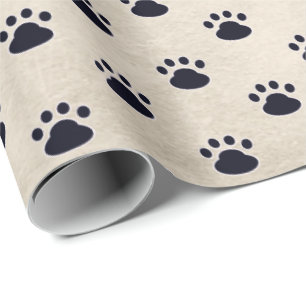 Hunde-Paw-Prints auf beigem Hintergrund Geschenkpapier