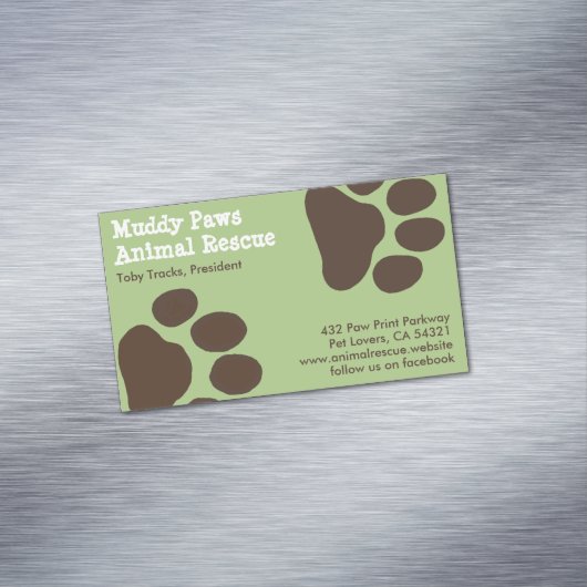 Hunde-Paw-Prints - Haustierdienste Magnetische Visitenkarte (Beispiel)