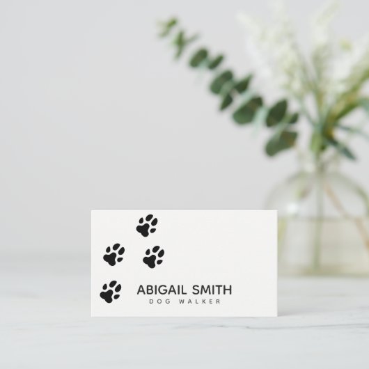 Hunde-Paw-Prints - Sitzmöbel oder Gehhilfe Visitenkarte (Stehend Vorderseite)