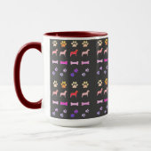 Hunde, Paw Prints und Hunde-Knochen Kaffeekochen T Tasse (Links)
